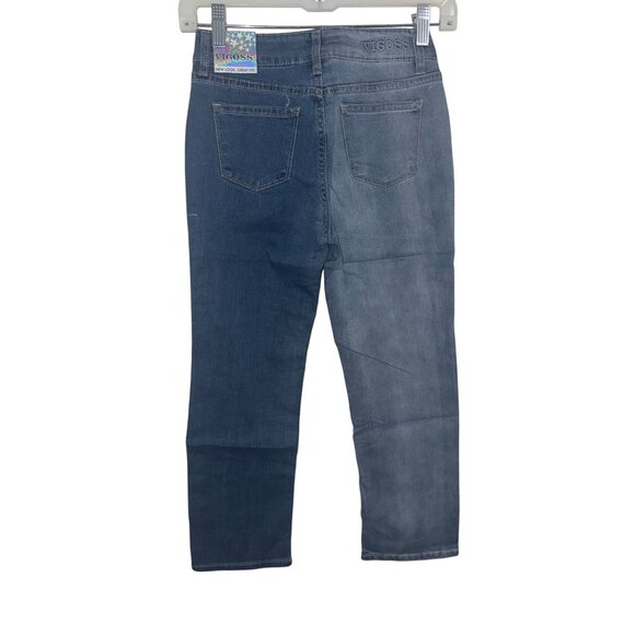 Vigoss Girls Straight Leg Jeans With Star Patch Size 10 High Rise Super Stretch - Picture 6 of 6